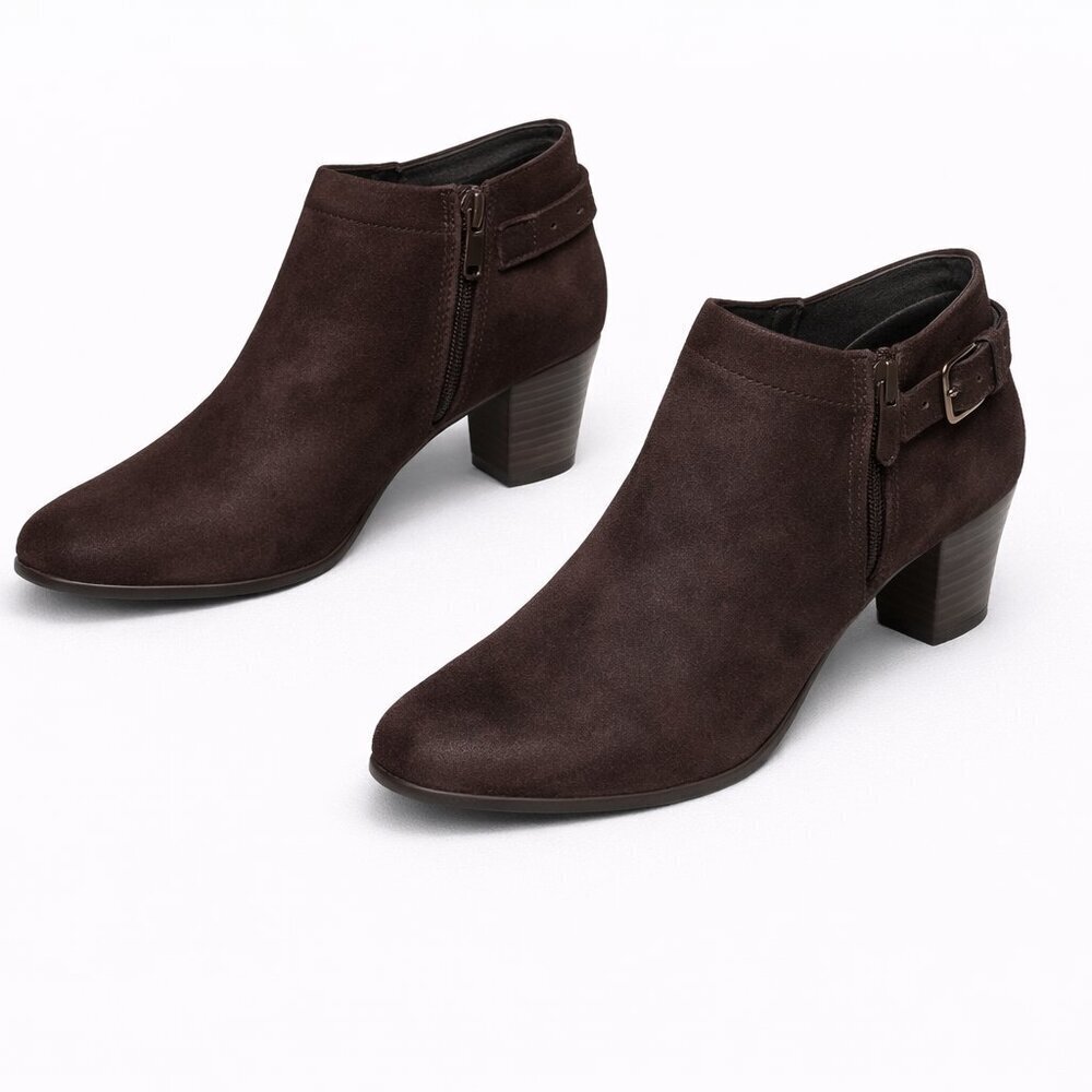UNISA Unlance Brown Heeled Ankle Booties Shoes Size 6.5M